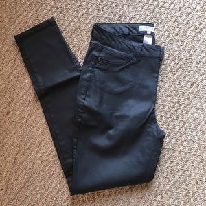 Faux black leather skinny pants